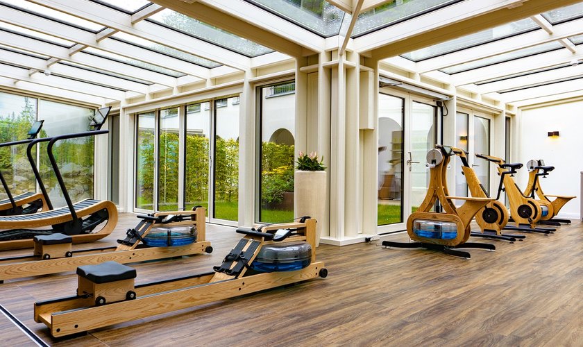 View of the modern fitness area